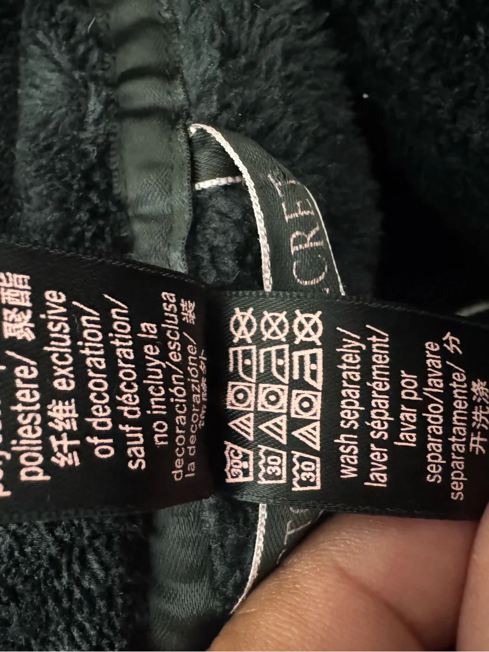 Victoria's Secret Black Plush Shawl-Collar Robe